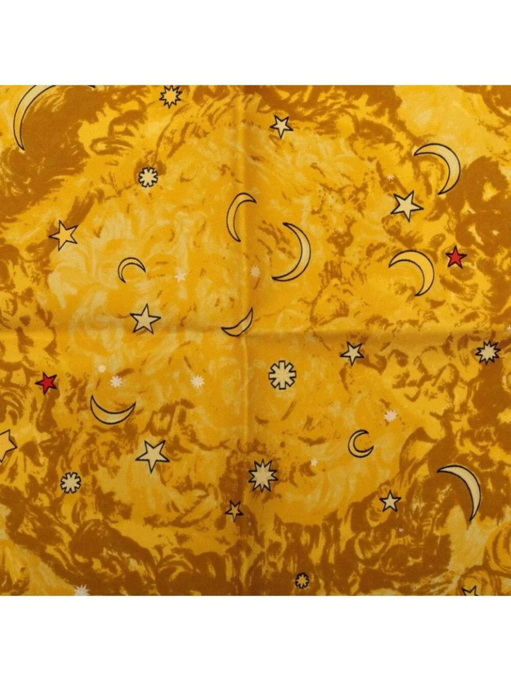 Hermes Carre 45 Petit L'annee Des Etoiles Age of Stars Scarf Brown Black